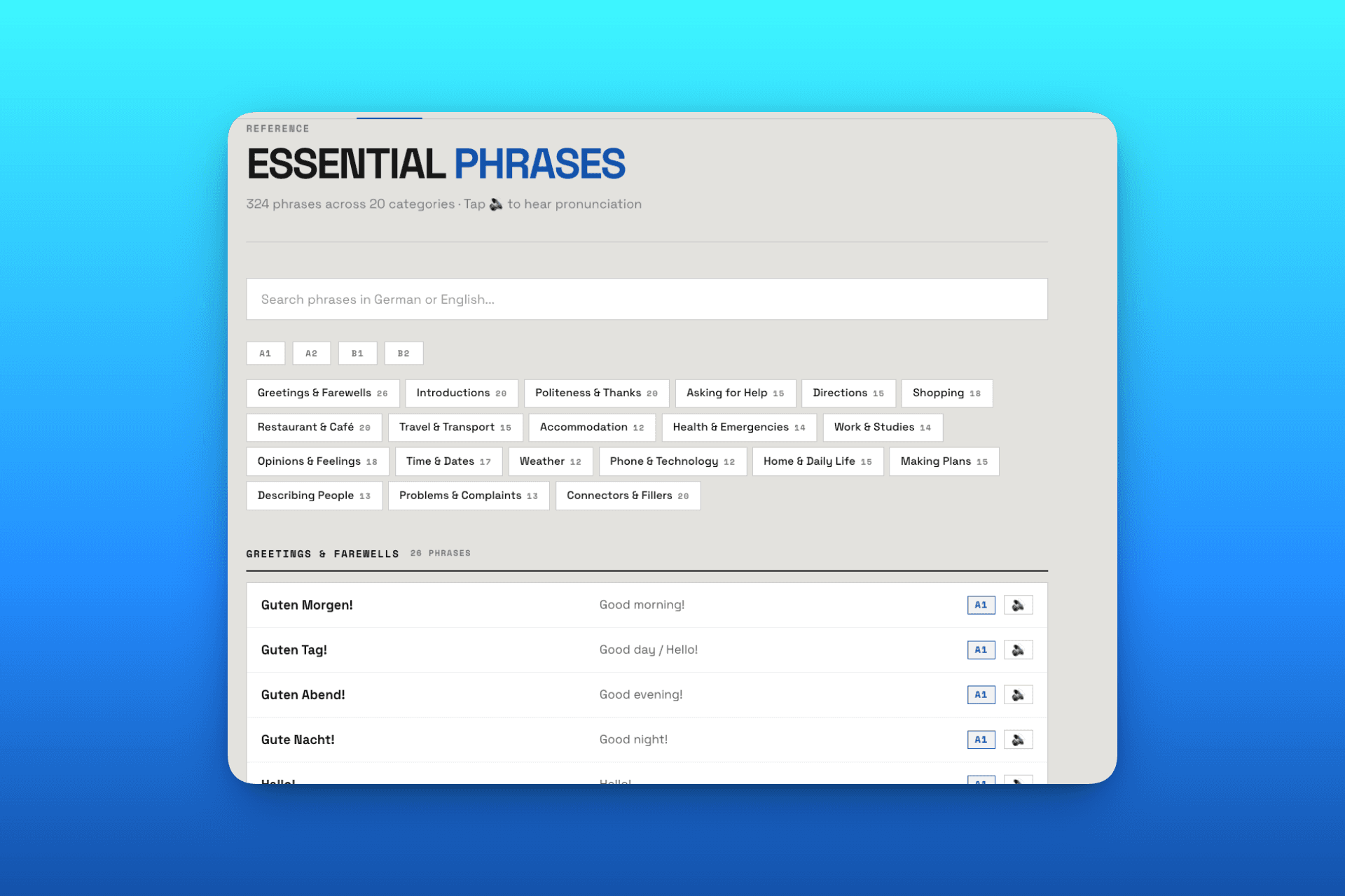 Essential Phrases